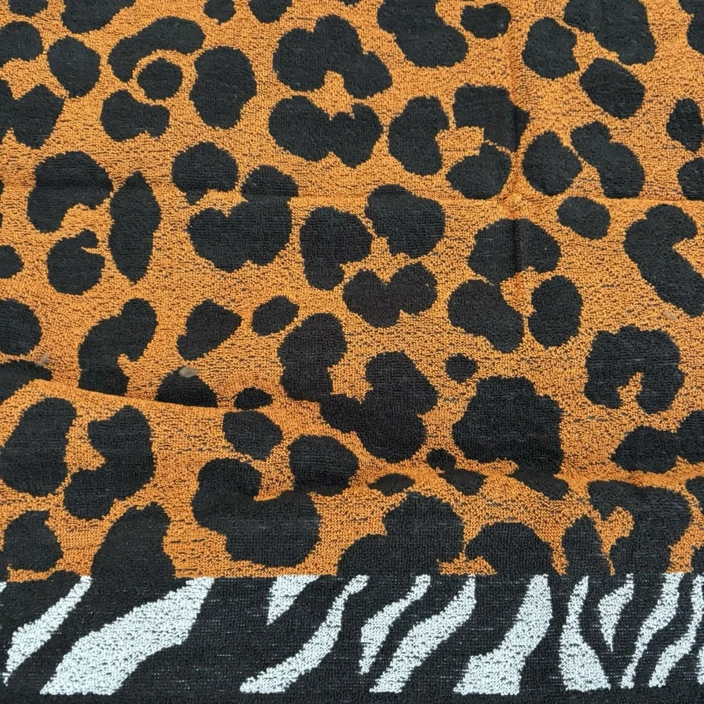 vtg exta large beach towel animal print new 60